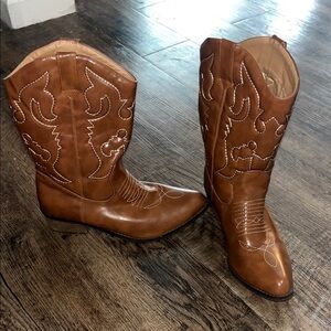 Brown Western Cowboy Boots Size 9